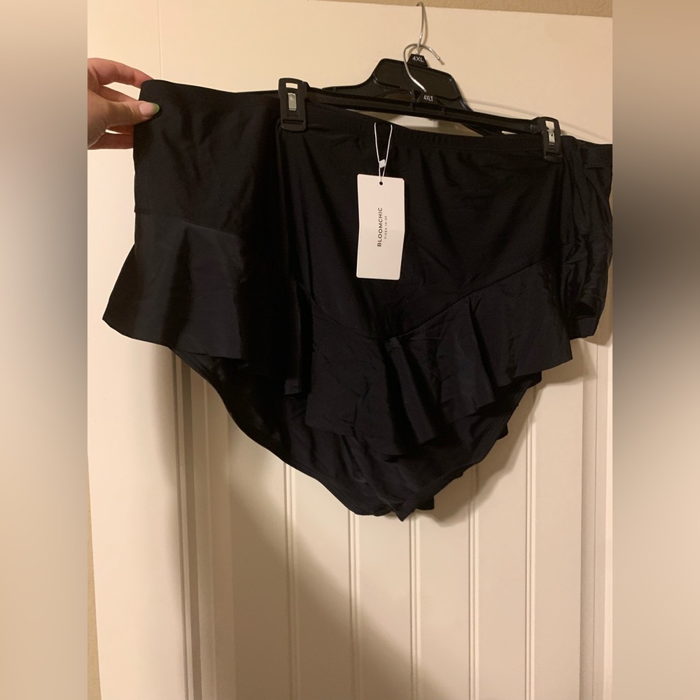 Bloomchic Ruffle Trim Ruched Front Swim Bottom - Picture 6 of 7